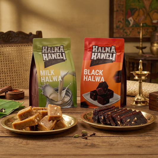Halwa Haweli Black Halwa & Milk Halwa Combo – Authentic, Indian Halwa
