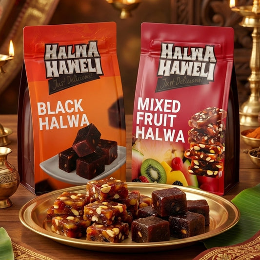 Halwa Haweli Black Halwa & Mixed Fruit Halwa Combo – Authentic, Indian Halwa