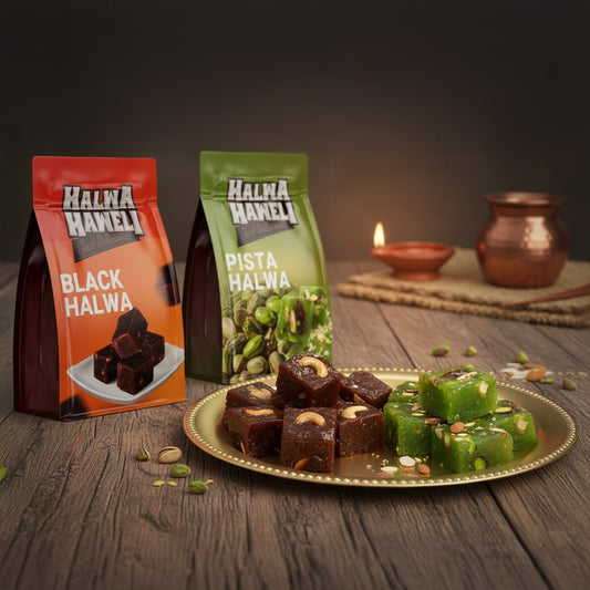 Halwa Haweli Black Halwa & Pista Halwa Combo – Authentic, Indian Halwa