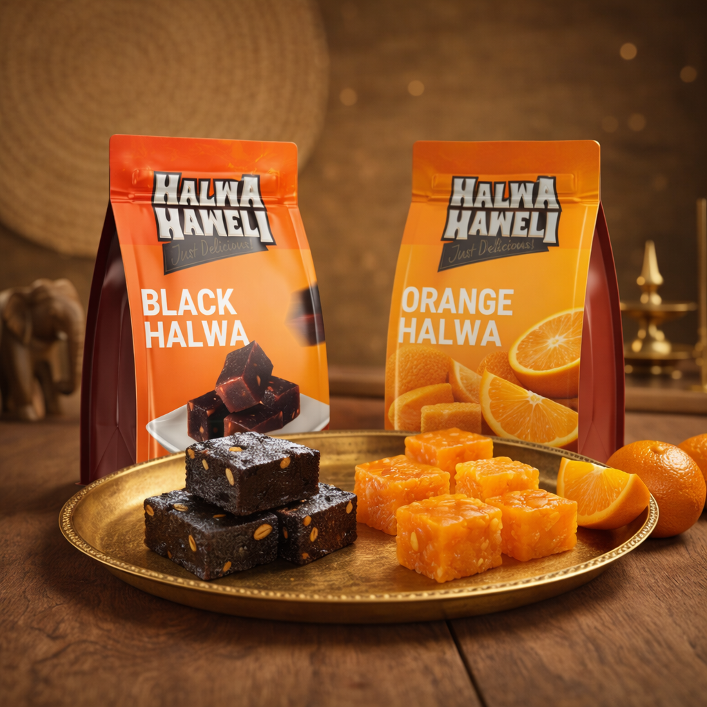 Halwa Haweli Black Halwa & Orange Halwa Combo – Authentic, Indian Halwa