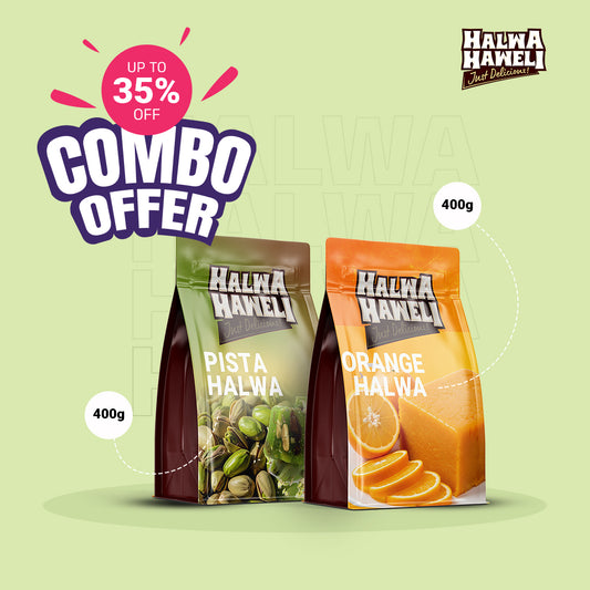 Premium Halwa Combo – Pista & Orange (400g Each)