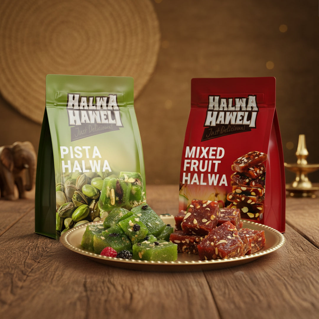 Halwa Haweli Pista Halwa & Mixed Fruit Halwa Combo – Authentic, Indian Halwa