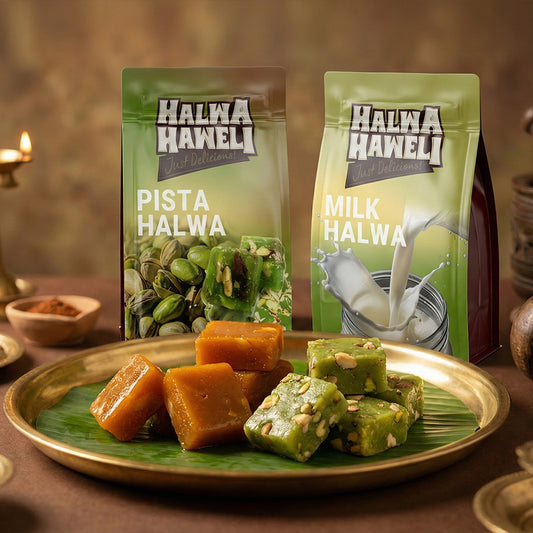 Halwa Haweli Pista Halwa & Milk Halwa Combo – Authentic, Indian Halwa