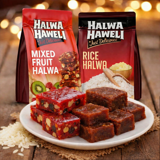 Halwa Haweli Mixed Fruit Halwa & Rice Halwa Combo – Authentic, Indian Halwa